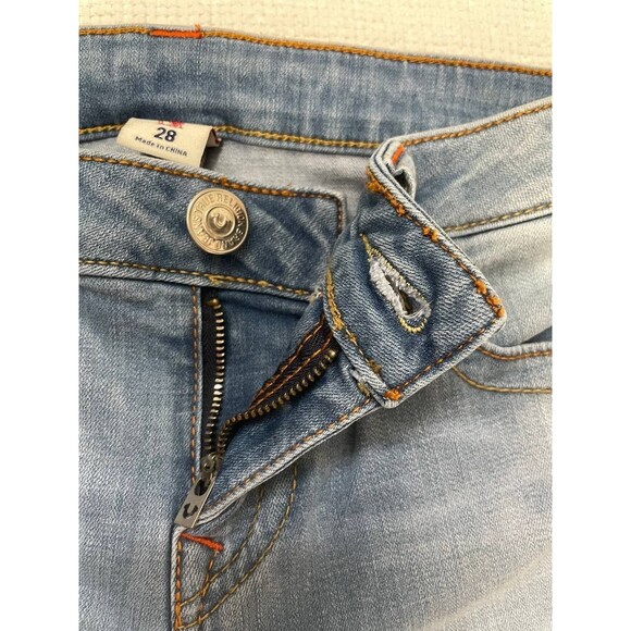 True Religion Women’s Section Slim Straight Y2K Jeans 28 Light Wash Denim - Picture 4 of 12